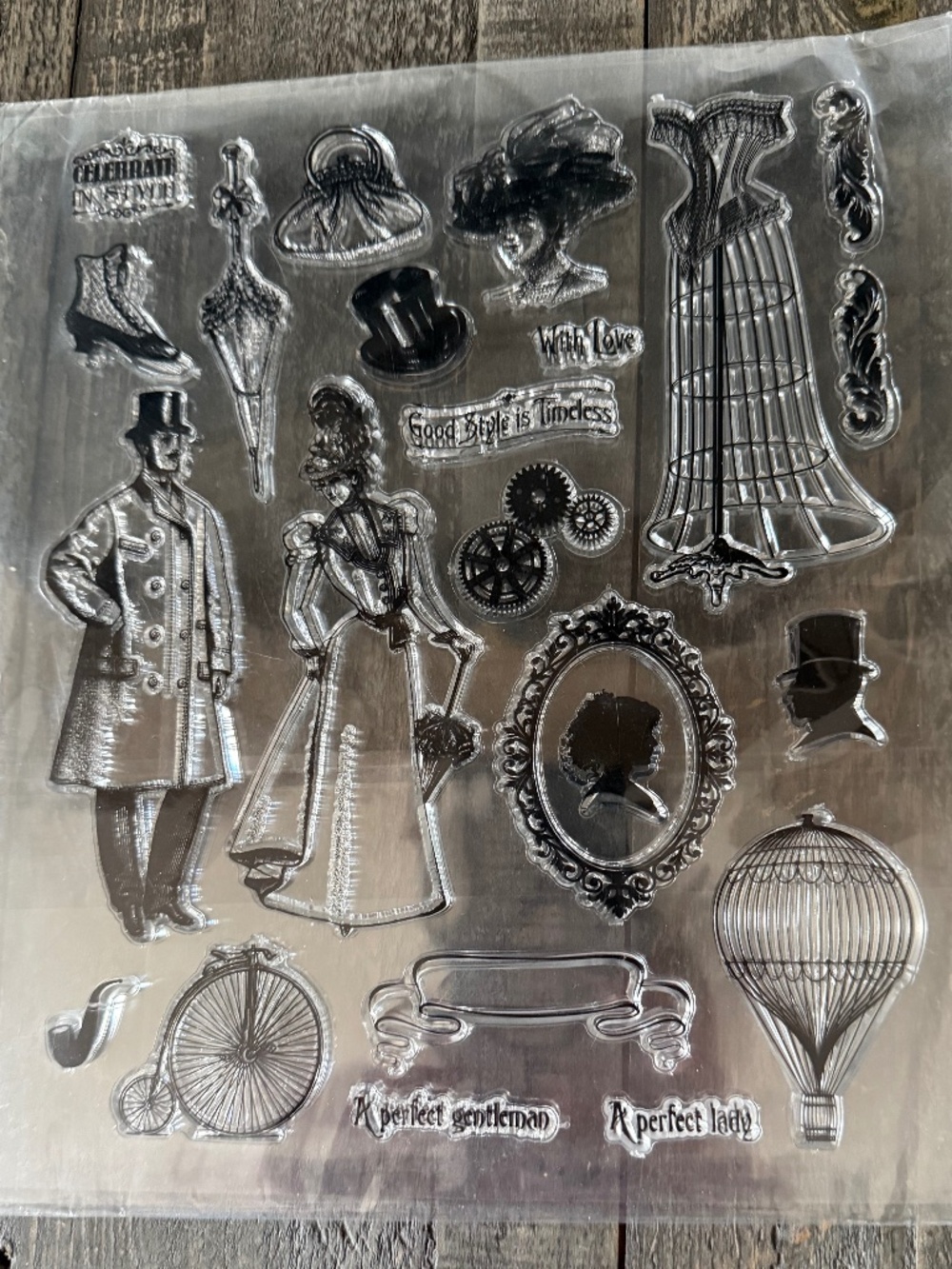 Vintage Unbranded Silicone Clear Stamp Sheet Victorian